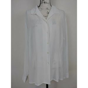 Covington womens Blouse shirt white 24w